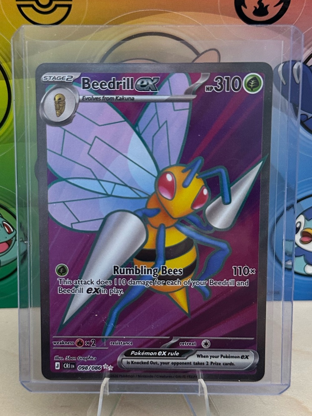 Pokémon TCG Beedrill ex - 098/086 - ME04: Chaos Rising (CRI) Mint/NM - Picture 4 of 4